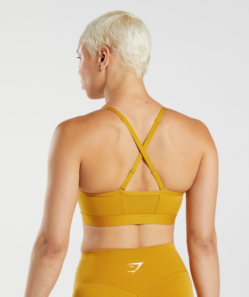 Women's Gymshark Ruched Sports Bra Yellow | CA 0836D1